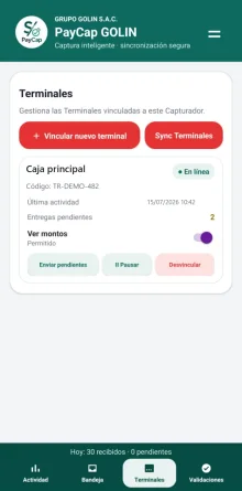 Gestión anonimizada de Terminales autorizadas