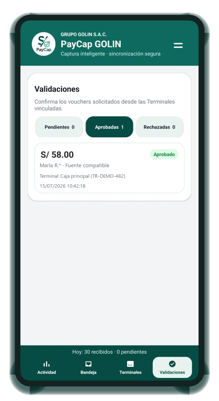 Validación manual aprobada